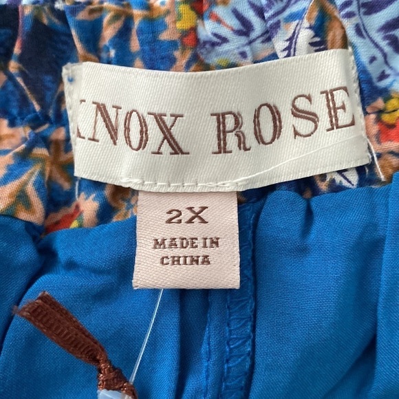 Women's Sleeveless Tiered A-Line Dress Knox Rose Blue Size 2X - Picture 9 of 10